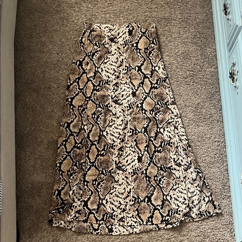 Elegant Snake Print A-Line Skirt